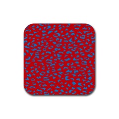 Blue Red Space Galaxy Rubber Coaster (square) 