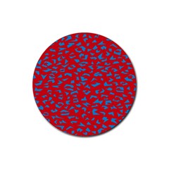 Blue Red Space Galaxy Rubber Round Coaster (4 Pack) 