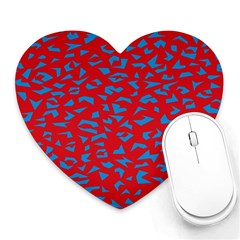 Blue Red Space Galaxy Heart Mousepads