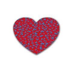 Blue Red Space Galaxy Rubber Coaster (heart)  by Mariart