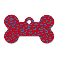 Blue Red Space Galaxy Dog Tag Bone (two Sides)