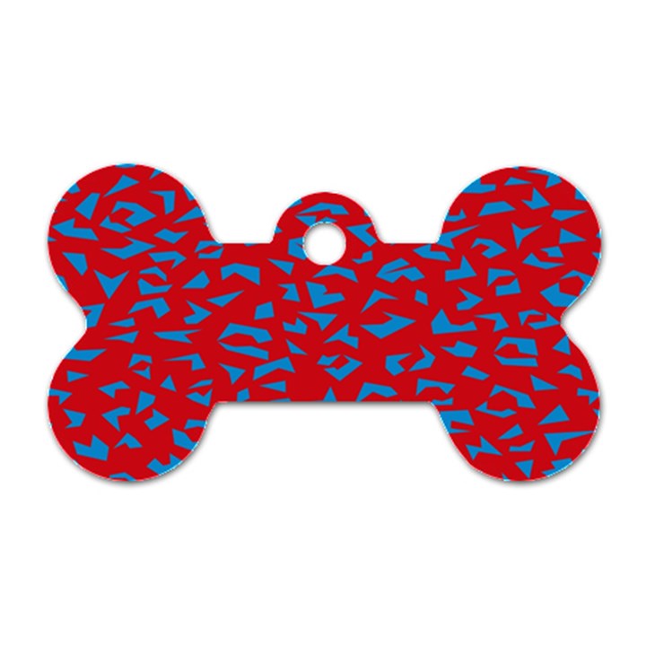 Blue Red Space Galaxy Dog Tag Bone (Two Sides)