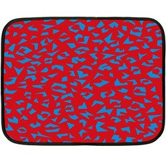 Blue Red Space Galaxy Double Sided Fleece Blanket (mini)  by Mariart