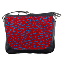 Blue Red Space Galaxy Messenger Bags by Mariart