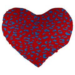 Blue Red Space Galaxy Large 19  Premium Heart Shape Cushions