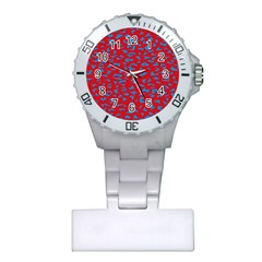 Blue Red Space Galaxy Plastic Nurses Watch by Mariart