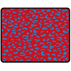 Blue Red Space Galaxy Double Sided Fleece Blanket (medium)  by Mariart