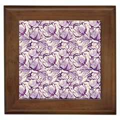 Vegetable Cabbage Purple Flower Framed Tiles