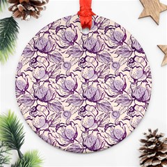 Vegetable Cabbage Purple Flower Ornament (round)