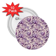 Vegetable Cabbage Purple Flower 2 25  Buttons (10 Pack)  by Mariart