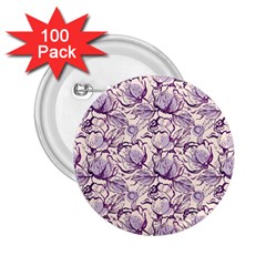 Vegetable Cabbage Purple Flower 2 25  Buttons (100 Pack)  by Mariart