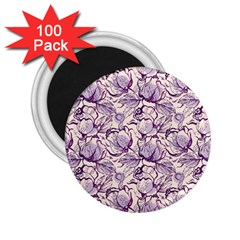 Vegetable Cabbage Purple Flower 2 25  Magnets (100 Pack)  by Mariart