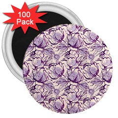 Vegetable Cabbage Purple Flower 3  Magnets (100 Pack)