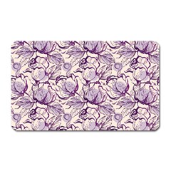 Vegetable Cabbage Purple Flower Magnet (rectangular) by Mariart