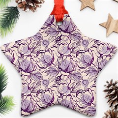 Vegetable Cabbage Purple Flower Star Ornament (two Sides) by Mariart