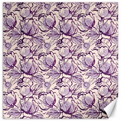 Vegetable Cabbage Purple Flower Canvas 12  X 12   by Mariart