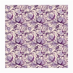 Vegetable Cabbage Purple Flower Medium Glasses Cloth (2-side) by Mariart