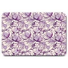 Vegetable Cabbage Purple Flower Large Doormat 