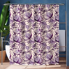 Vegetable Cabbage Purple Flower Shower Curtain 60  X 72  (medium)  by Mariart