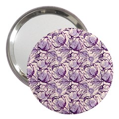 Vegetable Cabbage Purple Flower 3  Handbag Mirrors by Mariart