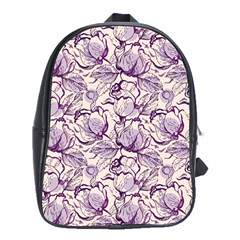 Vegetable Cabbage Purple Flower School Bag (xl)