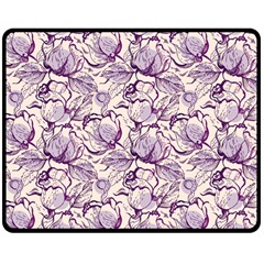 Vegetable Cabbage Purple Flower Double Sided Fleece Blanket (medium)  by Mariart