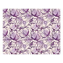 Vegetable Cabbage Purple Flower Double Sided Flano Blanket (large) 