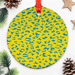 Blue Yellow Space Galaxy Ornament (round)