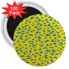 Blue Yellow Space Galaxy 3  Magnets (100 Pack)