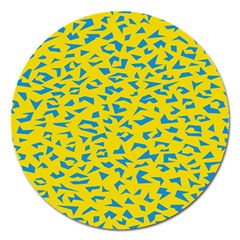 Blue Yellow Space Galaxy Magnet 5  (round)