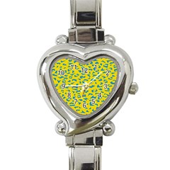 Blue Yellow Space Galaxy Heart Italian Charm Watch by Mariart