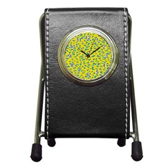 Blue Yellow Space Galaxy Pen Holder Desk Clocks by Mariart