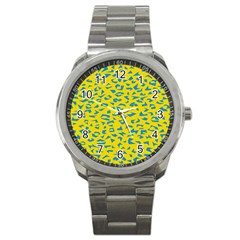 Blue Yellow Space Galaxy Sport Metal Watch