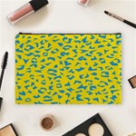 Blue Yellow Space Galaxy Cosmetic Bag (Large)  Front