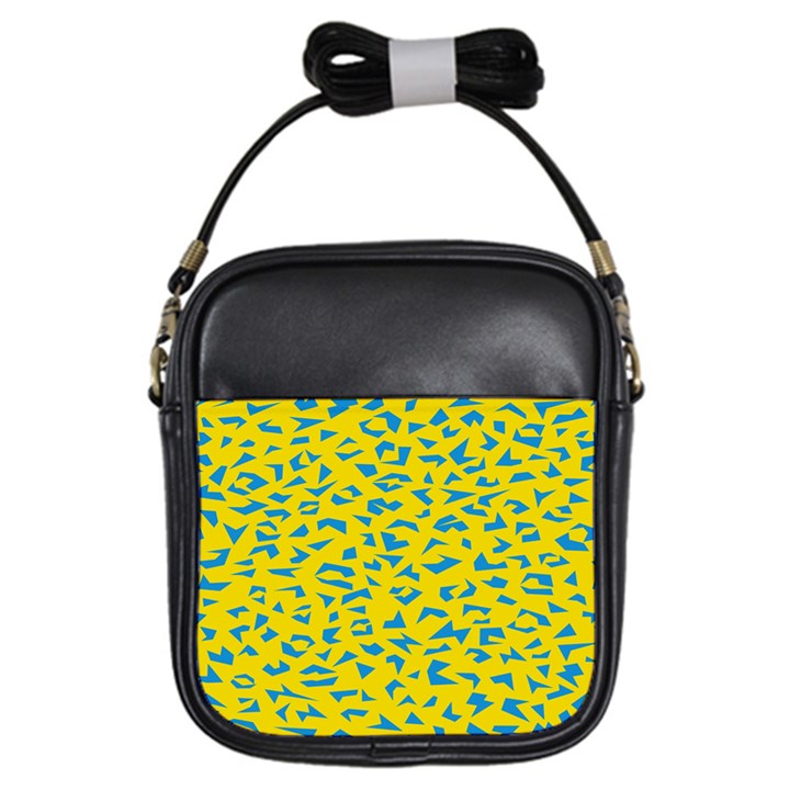 Blue Yellow Space Galaxy Girls Sling Bags