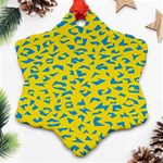 Blue Yellow Space Galaxy Snowflake Ornament (Two Sides) Front