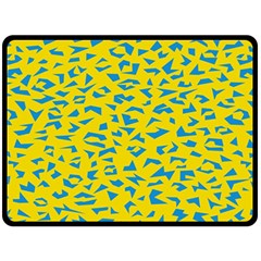 Blue Yellow Space Galaxy Double Sided Fleece Blanket (large) 