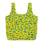 Blue Yellow Space Galaxy Full Print Recycle Bags (L)  Back