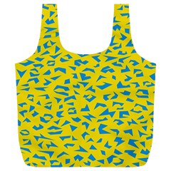 Blue Yellow Space Galaxy Full Print Recycle Bags (l)  by Mariart