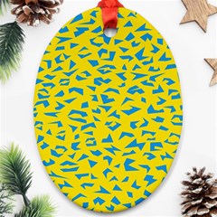 Blue Yellow Space Galaxy Ornament (oval) by Mariart