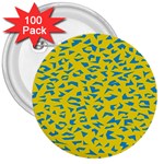 Blue Yellow Space Galaxy 3  Buttons (100 pack)  Front