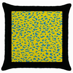 Blue Yellow Space Galaxy Throw Pillow Case (black)