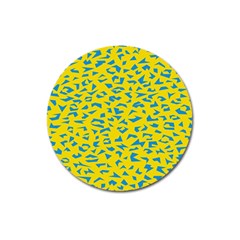 Blue Yellow Space Galaxy Magnet 3  (round) by Mariart