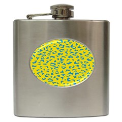 Blue Yellow Space Galaxy Hip Flask (6 Oz)