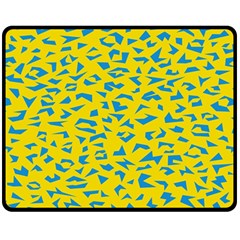 Blue Yellow Space Galaxy Double Sided Fleece Blanket (medium) 