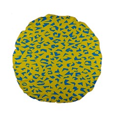 Blue Yellow Space Galaxy Standard 15  Premium Flano Round Cushions by Mariart