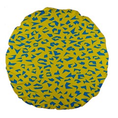 Blue Yellow Space Galaxy Large 18  Premium Flano Round Cushions by Mariart