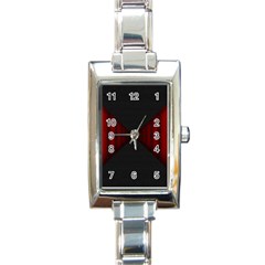 Black Red Door Rectangle Italian Charm Watch