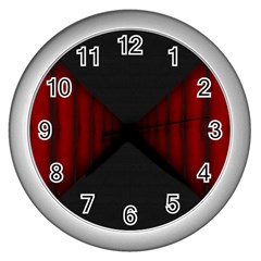 Black Red Door Wall Clocks (silver) 