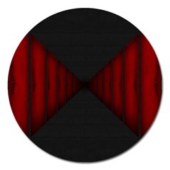 Black Red Door Magnet 5  (round)